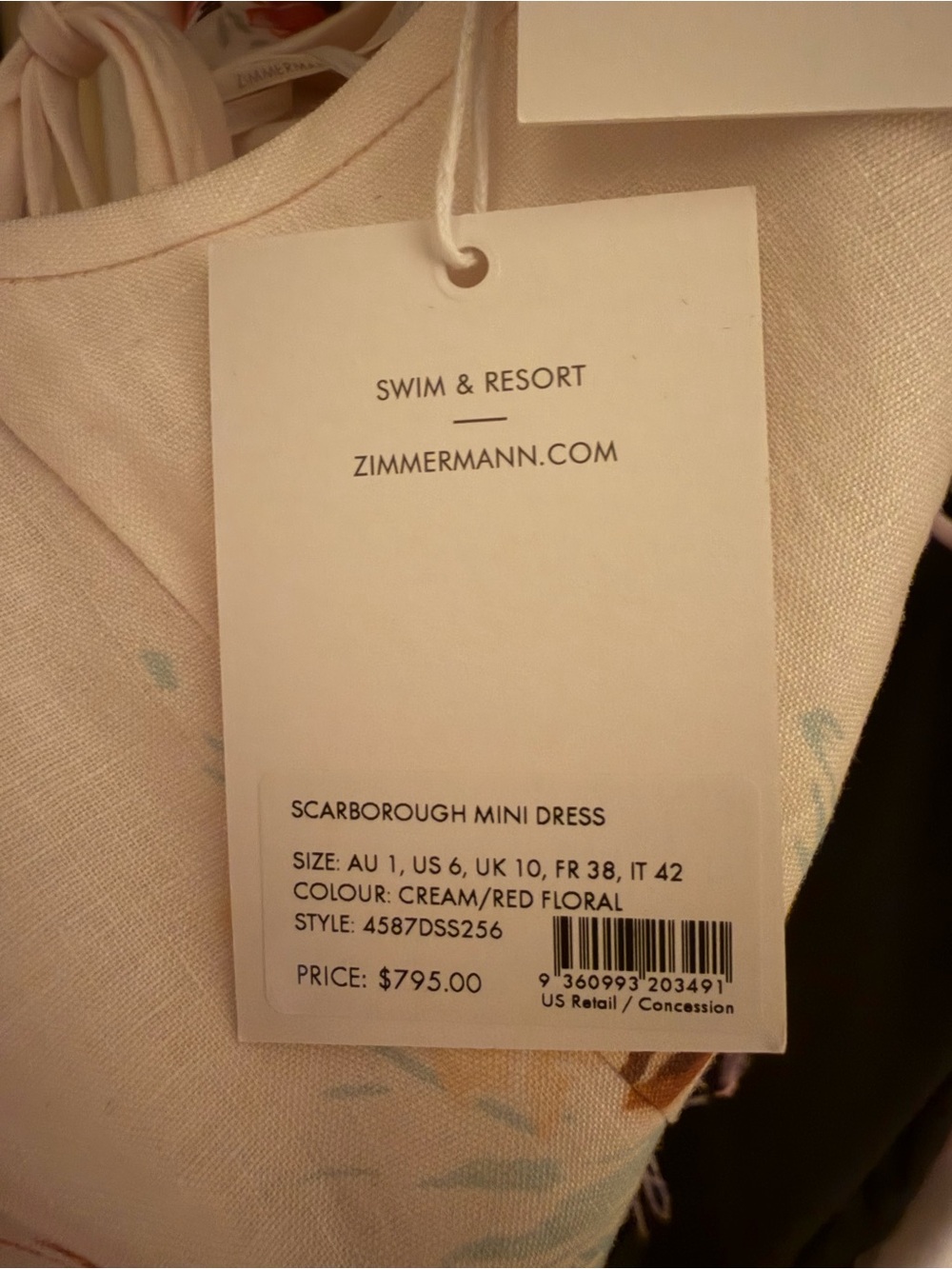 Zimmermann Floral Mini Dress in Pink and Red Sz 1 Nwt - Picture 6 of 7